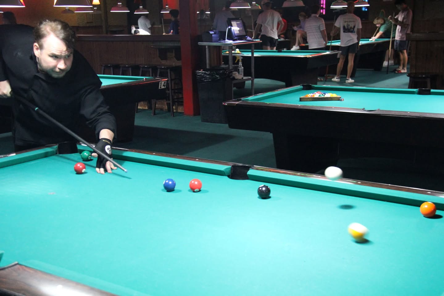 Best jump shot I've ever done. Jump banked the 9-ball into the corner.