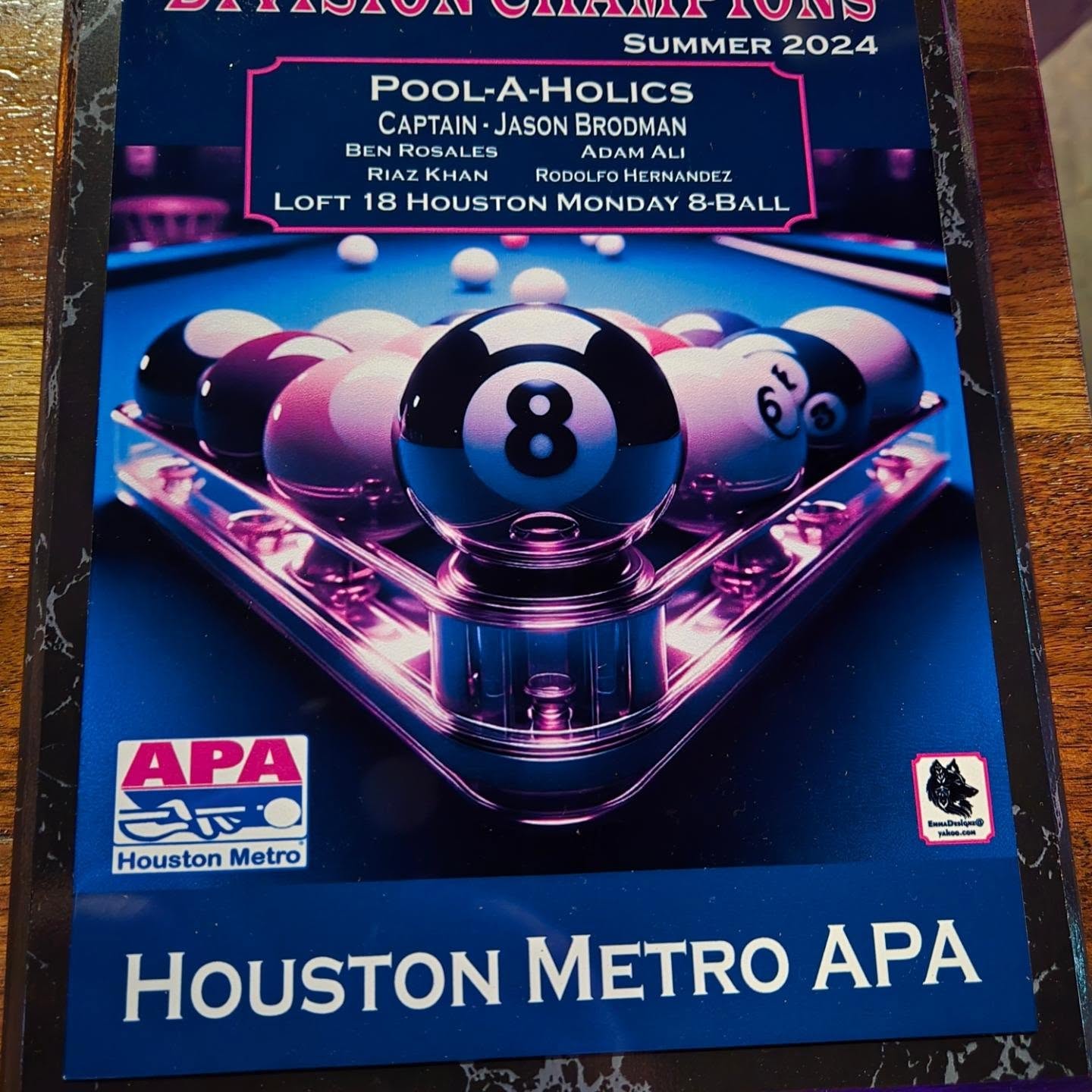 Division champs and MVP in 8-ball and 9-ball.