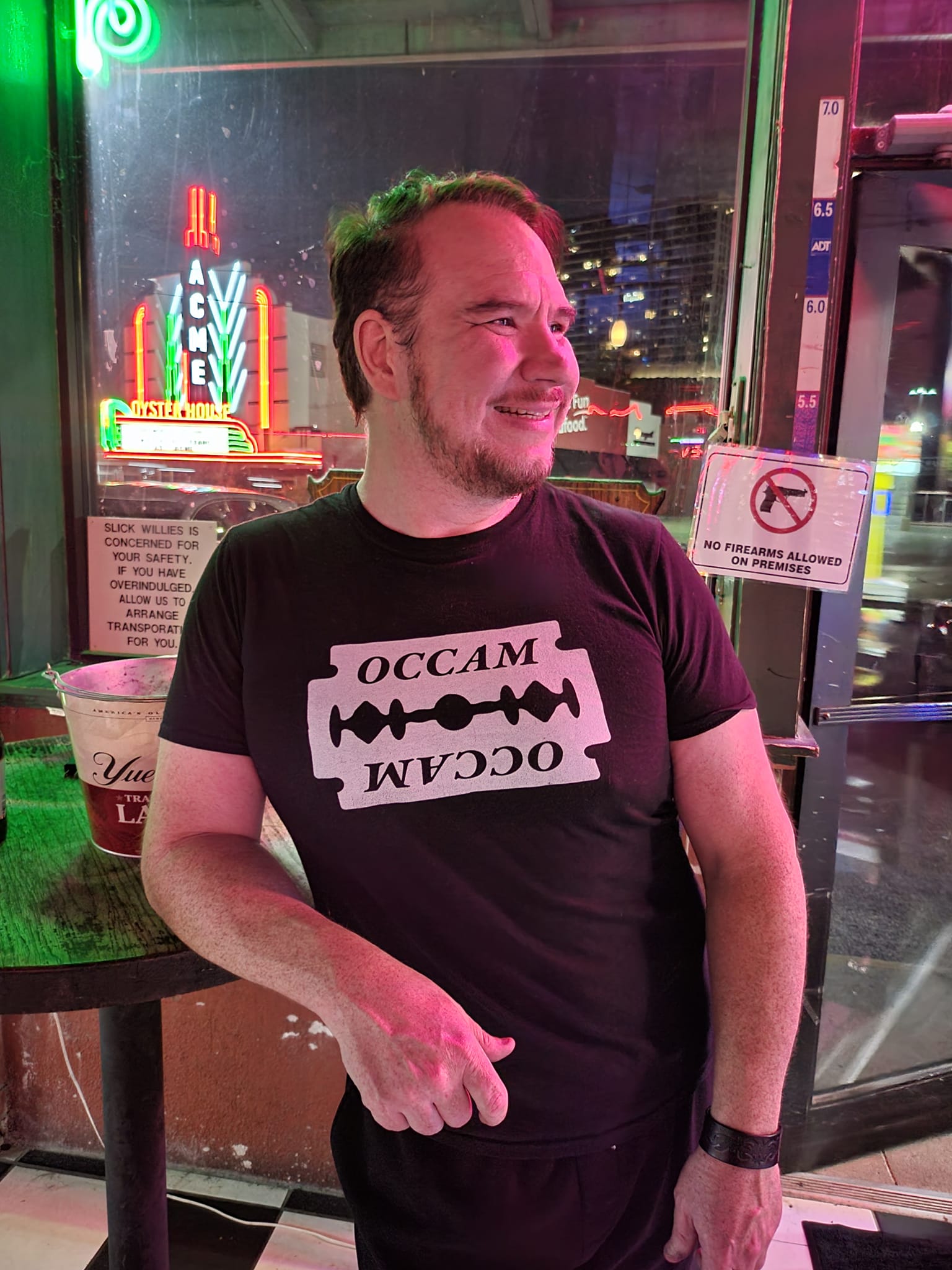 Wore my Occam's Razor shirt because someone told me to dress sharp tonight.